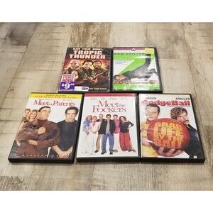 Ben Stiller Movie Collection- Lot of 5 DVDs Dodgeball Tropic Thunder Meet The...